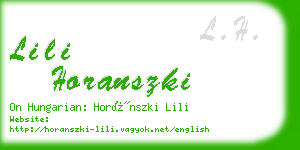 lili horanszki business card